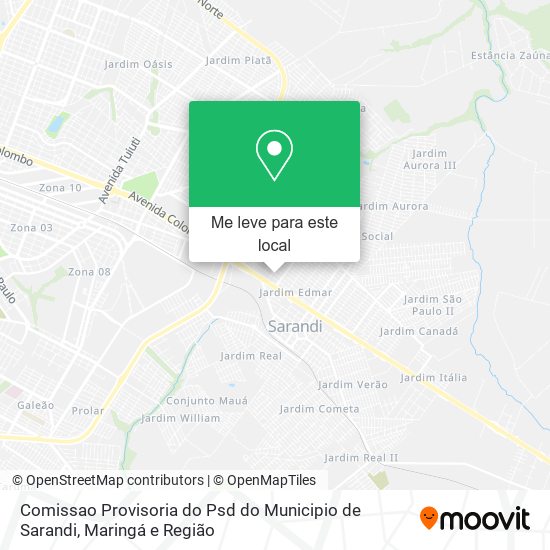 Comissao Provisoria do Psd do Municipio de Sarandi mapa