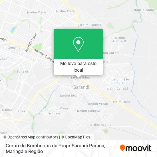 Corpo de Bombeiros da Pmpr Sarandi Paraná mapa