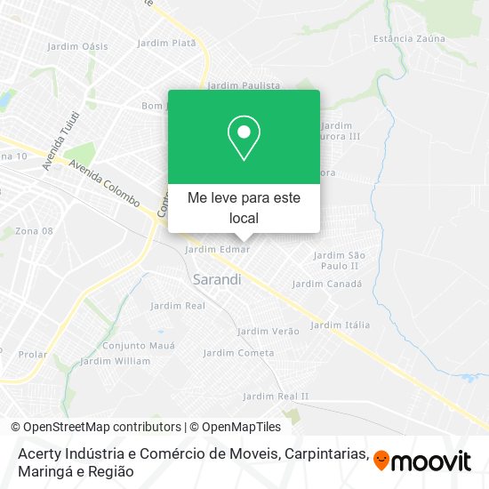 Acerty Indústria e Comércio de Moveis, Carpintarias mapa