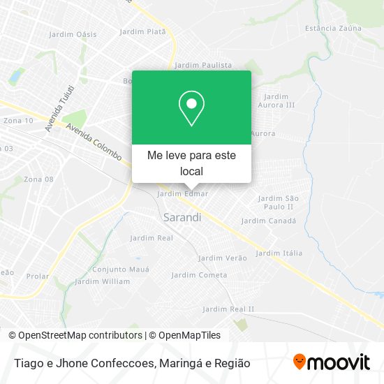 Tiago e Jhone Confeccoes mapa