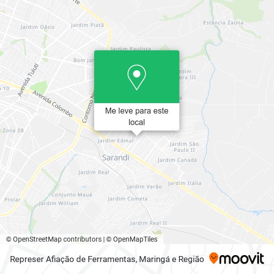 Represer Afiação de Ferramentas mapa