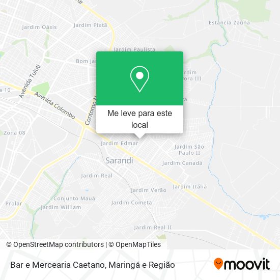 Bar e Mercearia Caetano mapa