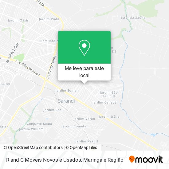 R and C Moveis Novos e Usados mapa