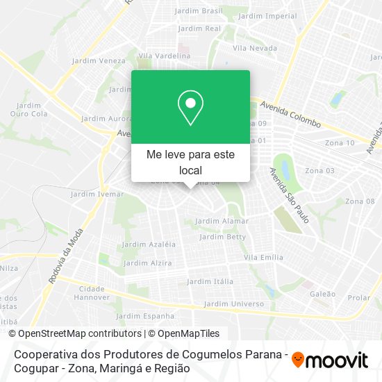 Cooperativa dos Produtores de Cogumelos Parana - Cogupar - Zona mapa