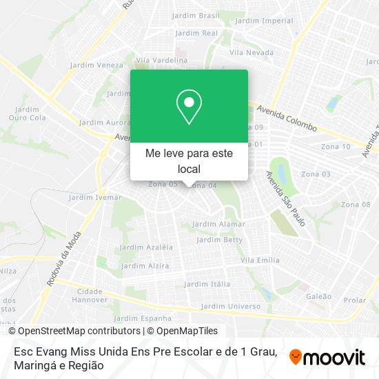 Esc Evang Miss Unida Ens Pre Escolar e de 1 Grau mapa