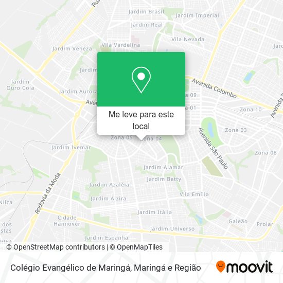 Colégio Evangélico de Maringá mapa