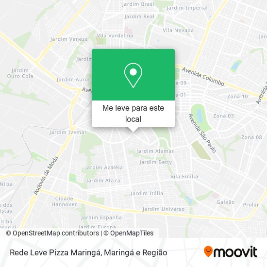 Rede Leve Pizza Maringá mapa