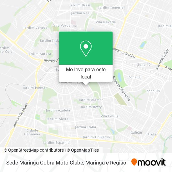 Sede Maringá Cobra Moto Clube mapa
