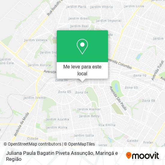 Juliana Paula Bagatin Piveta Assunção mapa