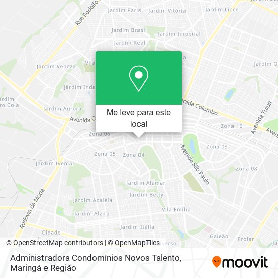 Administradora Condomínios Novos Talento mapa