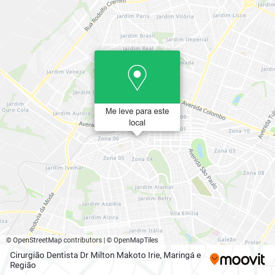 Cirurgião Dentista Dr Milton Makoto Irie mapa