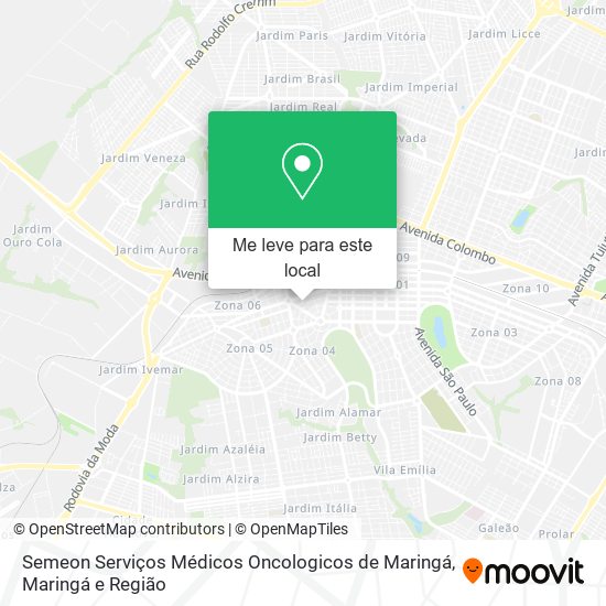 Semeon Serviços Médicos Oncologicos de Maringá mapa