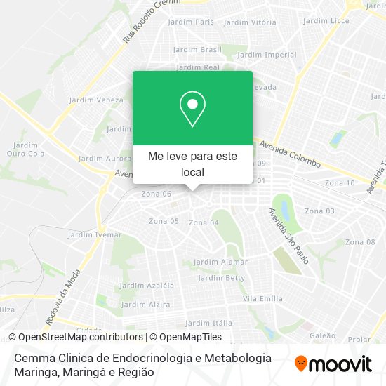 Cemma Clinica de Endocrinologia e Metabologia Maringa mapa