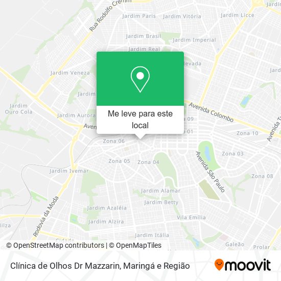 Clínica de Olhos Dr Mazzarin mapa