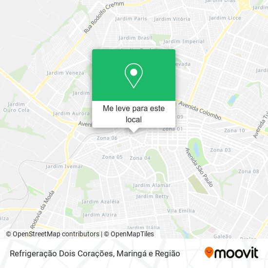 Refrigeração Dois Corações mapa