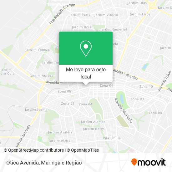 Ótica Avenida mapa