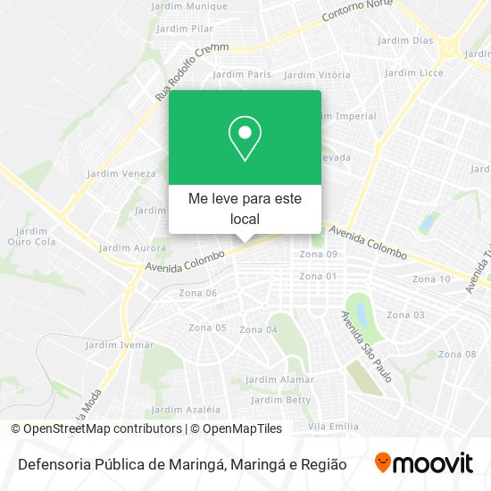 Defensoria Pública de Maringá mapa