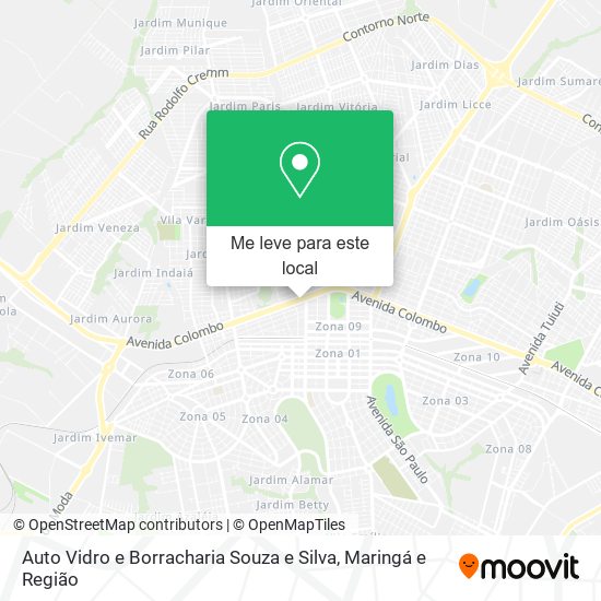 Auto Vidro e Borracharia Souza e Silva mapa