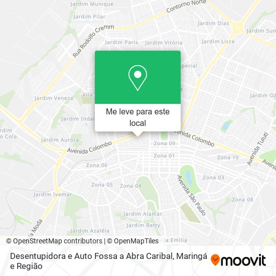 Desentupidora e Auto Fossa a Abra Caribal mapa