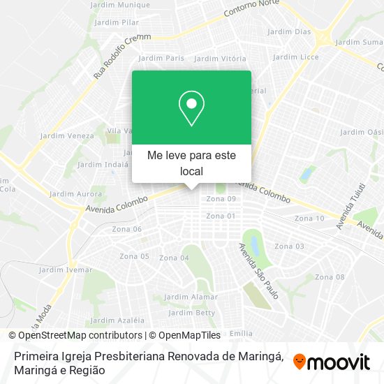 Primeira Igreja Presbiteriana Renovada de Maringá mapa