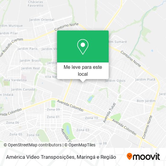 América Video Transposições mapa