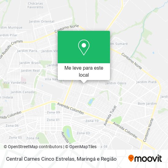 Central Carnes Cinco Estrelas mapa