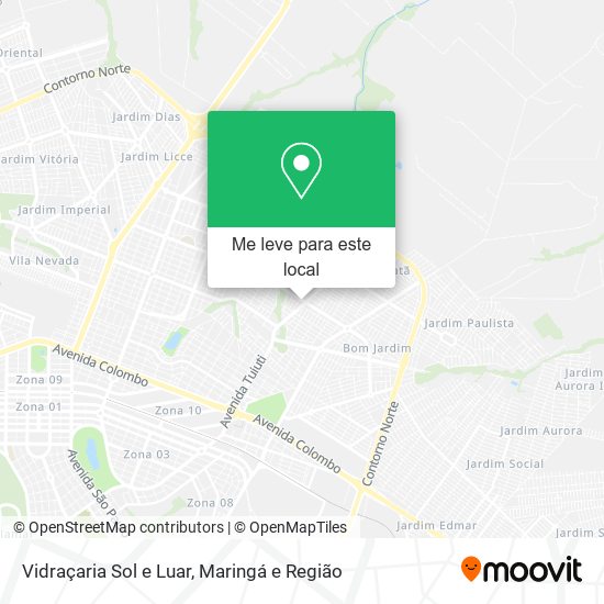 Vidraçaria Sol e Luar mapa