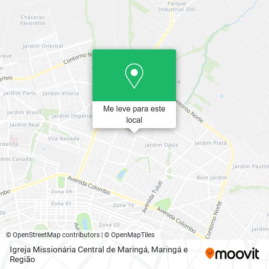 Igreja Missionária Central de Maringá mapa