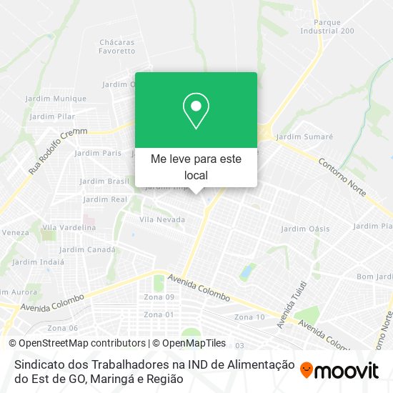 Sindicato dos Trabalhadores na IND de Alimentação do Est de GO mapa