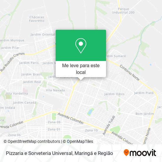 Pizzaria e Sorveteria Universal mapa