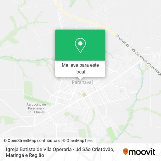 Igreja Batista de Vila Operaria - Jd São Cristóvão mapa