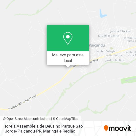 Igreja Assembleia de Deus no Parque São Jorge / Paiçandu-PR mapa