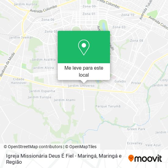 Igreja Missionária Deus É Fiel - Maringá mapa