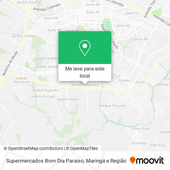Supermercados Bom Dia Paraiso mapa