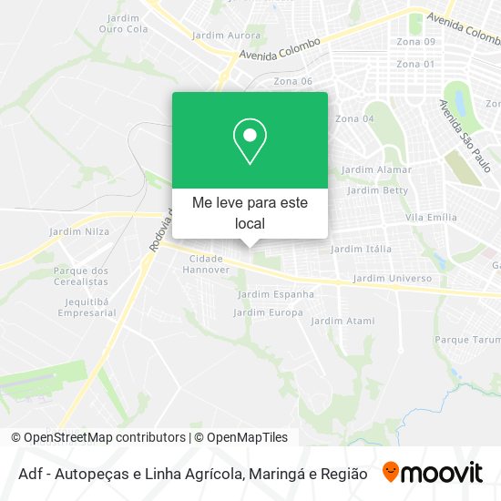 Adf - Autopeças e Linha Agrícola mapa