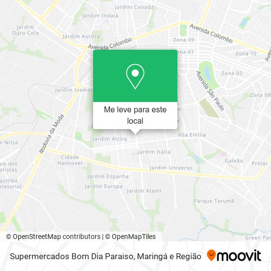 Supermercados Bom Dia Paraiso mapa