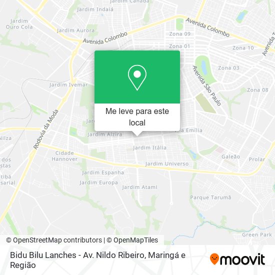 Bidu Bilu Lanches - Av. Nildo Ribeiro mapa