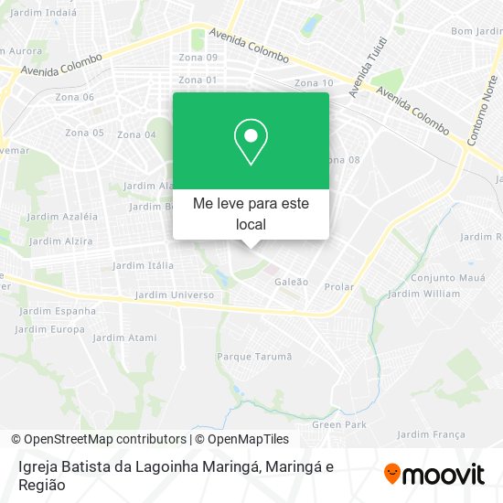 Igreja Batista da Lagoinha Maringá mapa