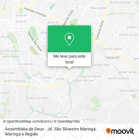 Assembléia de Deus - Jd. São Silvestre Maringá mapa