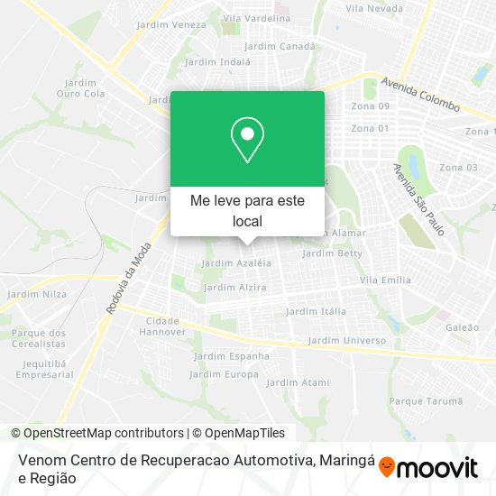 Venom Centro de Recuperacao Automotiva mapa