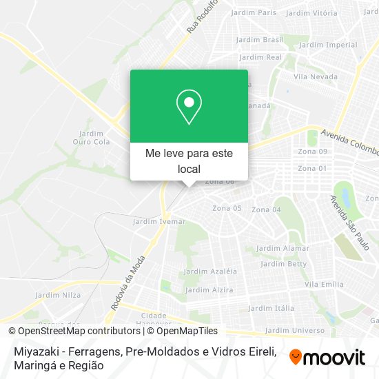 Miyazaki - Ferragens, Pre-Moldados e Vidros Eireli mapa