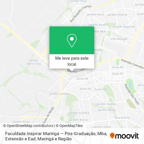 Faculdade Inspirar Maringá — Pós-Graduação, Mba, Extensão e Ead mapa