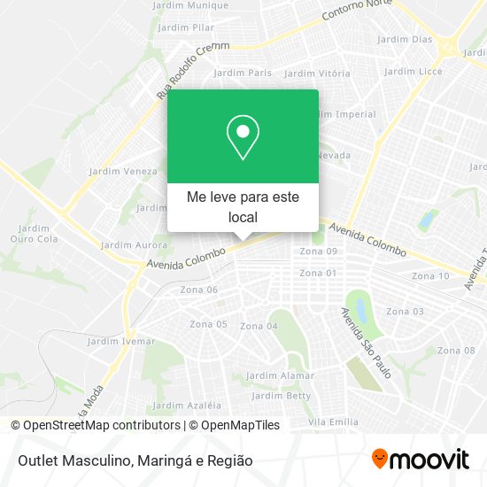 Outlet Masculino mapa