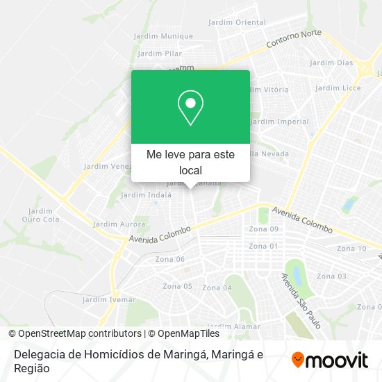 Delegacia de Homicídios de Maringá mapa