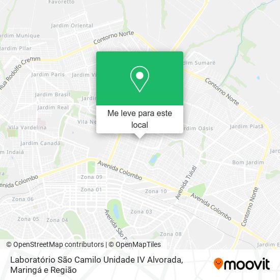 Laboratório São Camilo Unidade IV Alvorada mapa