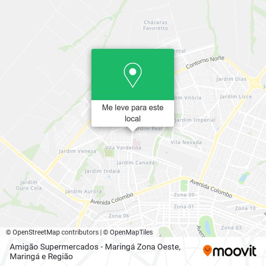 Amigão Supermercados - Maringá Zona Oeste mapa