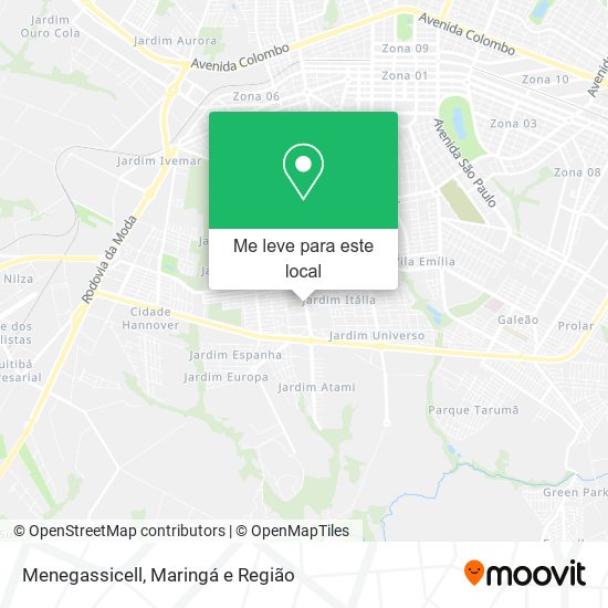 Menegassicell mapa