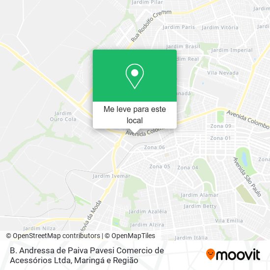 B. Andressa de Paiva Pavesi Comercio de Acessórios Ltda mapa