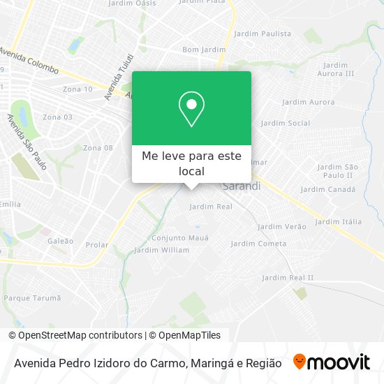 Avenida Pedro Izidoro do Carmo mapa