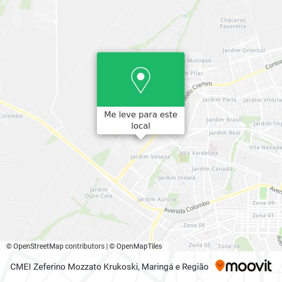 CMEI Zeferino Mozzato Krukoski mapa